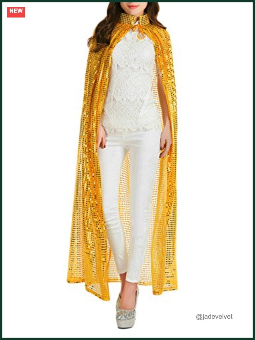 Sequin Magic Cosplay Cape Cloak Robe Halloween Party Costume Outwear